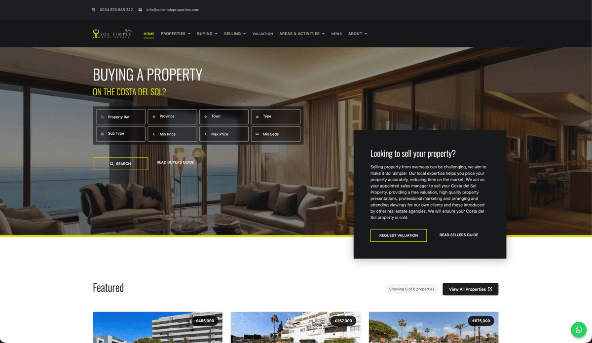 Webspain Project - Sol Simple Properties