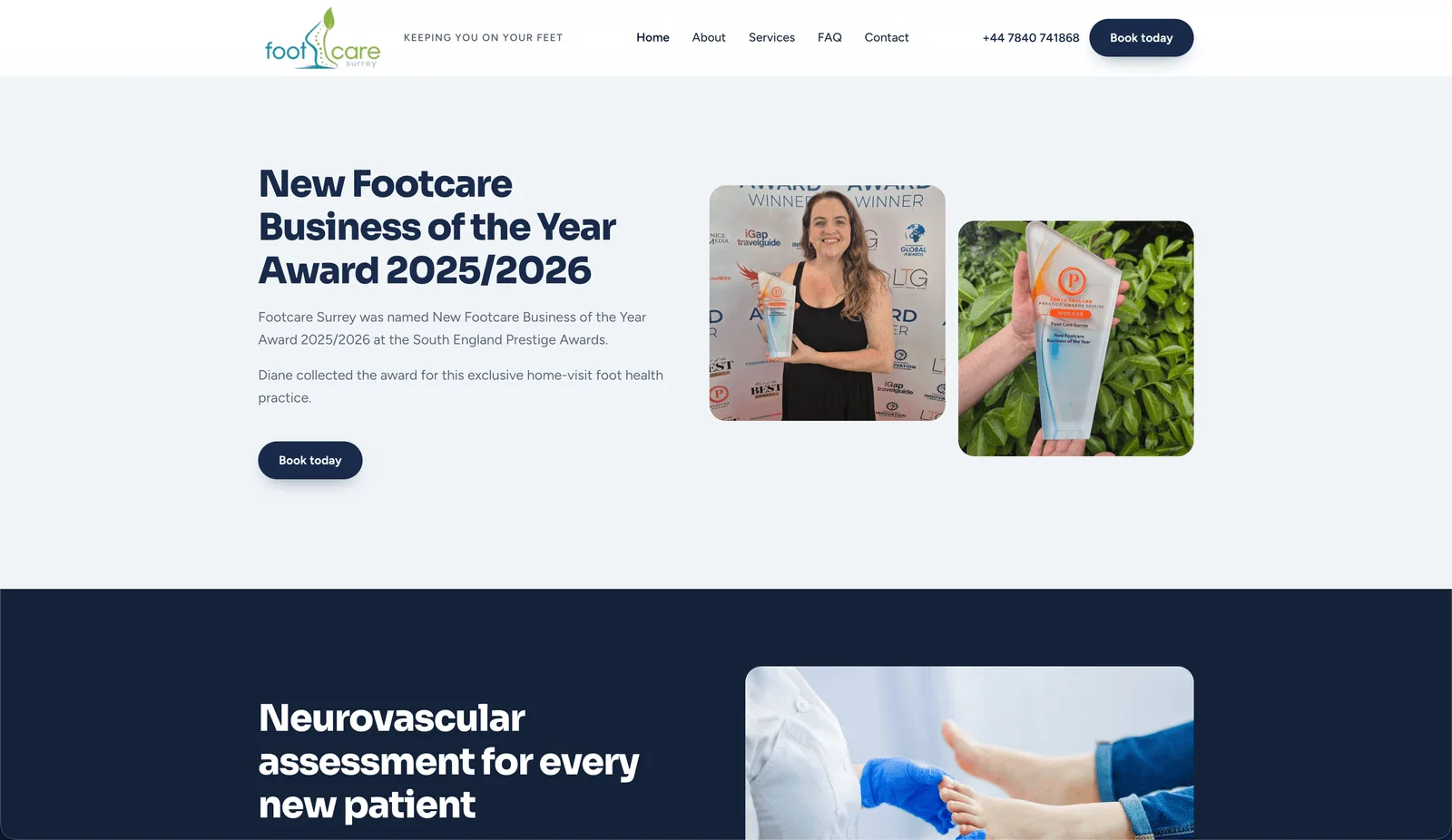 Footcare Surrey website